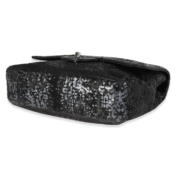 Chanel Black Sequin Lambskin Moonlight On Water Medium Single Flap Bag - Picture 7 of 8